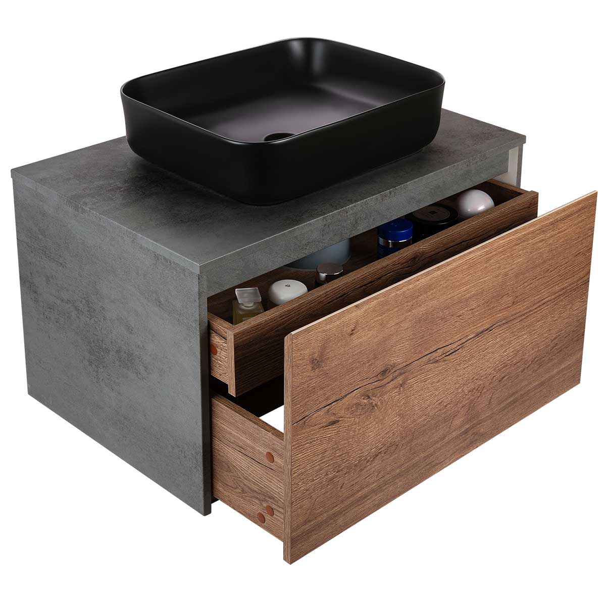 Vincea Mesa Тумба под раковину, подвесная 80x50x45h см, цвет: T.Oak, Beton VMC-2MS800TB