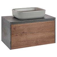 Vincea Mesa Тумба под раковину, подвесная 80x50x45h см, цвет: T.Oak, Beton VMC-2MS800TB