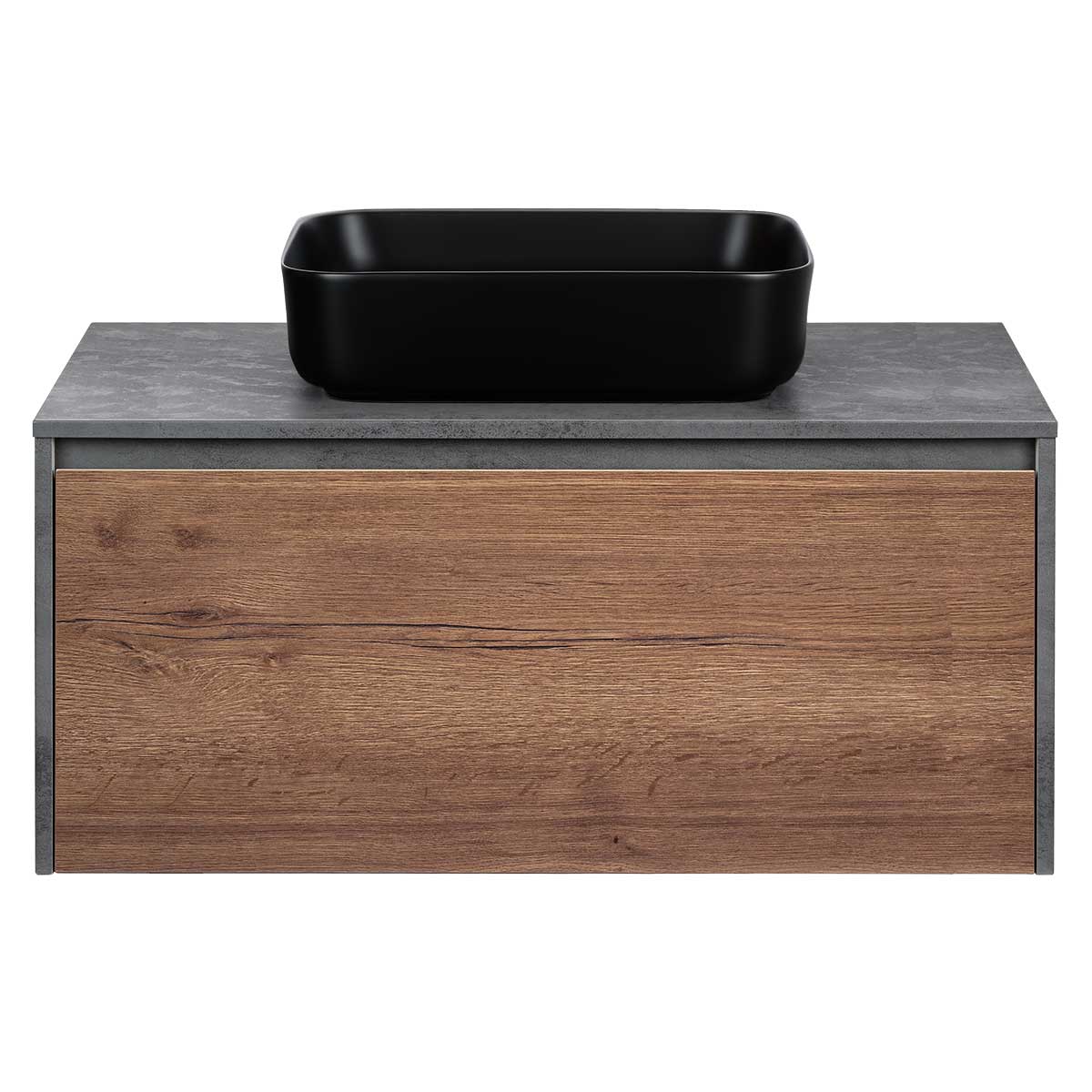 Vincea Mesa Тумба под раковину, подвесная 100x50x45h см, цвет: T.Oak, Beton VMC-2MS100TB