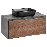 Vincea Mesa Тумба под раковину, подвесная 100x50x45h см, цвет: T.Oak, Beton VMC-2MS100TB