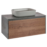 Vincea Mesa Тумба под раковину, подвесная 100x50x45h см, цвет: T.Oak, Beton VMC-2MS100TB