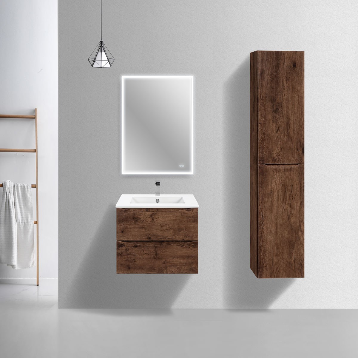 Vincea Mia Slim Тумба под раковину, подвесная 60,5x39,4x50h см, цвет: R.Wood VMC-2MC600S1RW