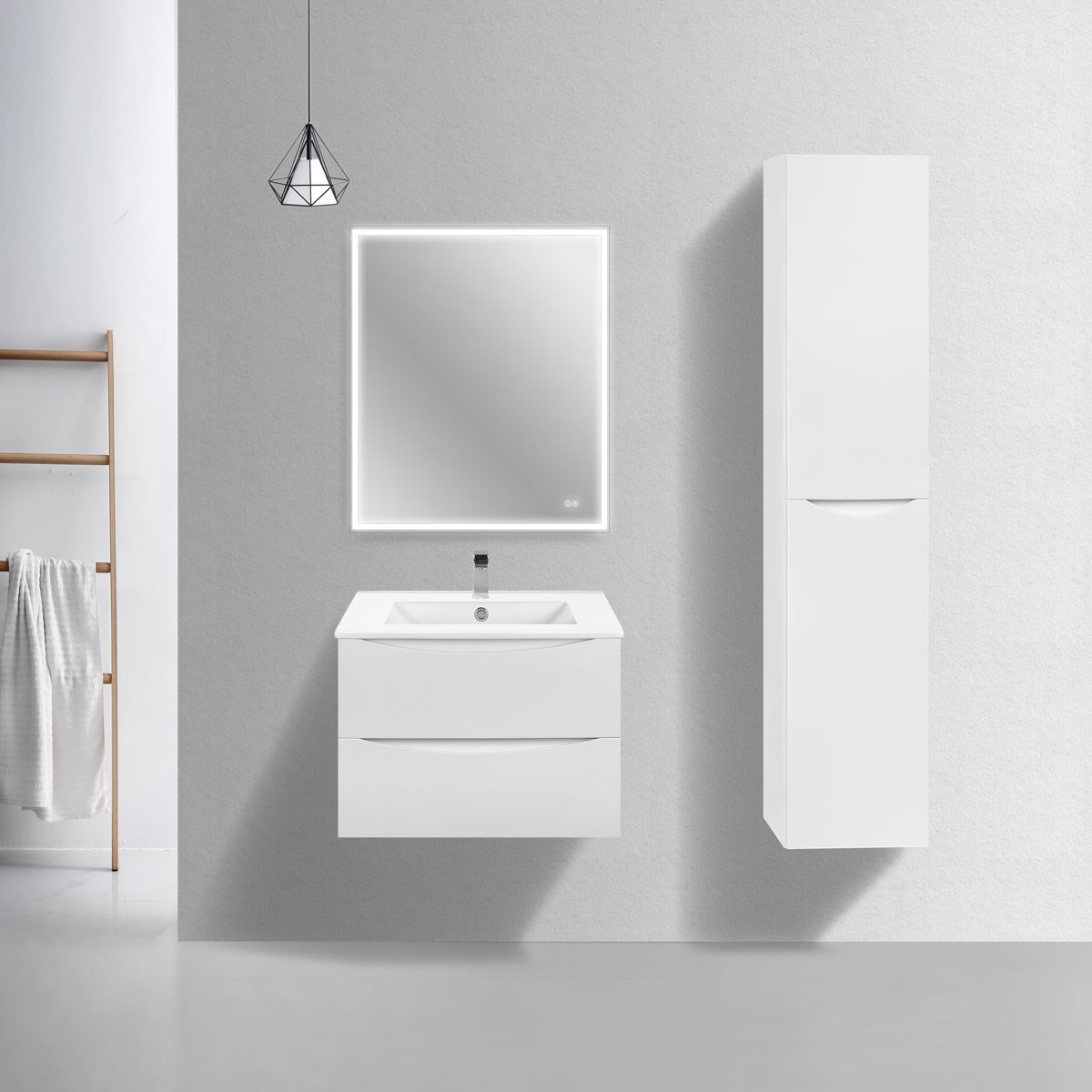 Vincea Mia Slim Тумба под раковину, подвесная 70,4x39,4x50h см, цвет: G.White VMC-2MC700S1GW