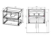 Vincea Mia Slim Тумба под раковину, подвесная 80,2x39,4x50h см, цвет: Beton VMC-2MC800S1BT