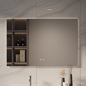 Vincea Зеркало подвесное с подсветкой 120x80h см, с сенс. Выкл., антизапотев., цвет: вороненая сталь VLM-4F120GM-2