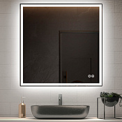 Vincea Зеркало подвесное квадратное с подсветкой 80 см, с сенсорным выключателем, антизапотевание VLM-3VN8008-2