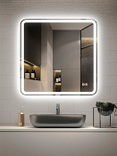 Vincea Зеркало подвесное квадратное с подсветкой 80 см, с сенсорным выключателем, антизапотевание VLM-3VC8008-2