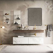 Vincea Зеркало подвесное прямоугольное с подсветкой 60x80h см, с сенс. выкл., цвет: черный матовый VLM-3VC600B