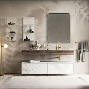 Vincea Зеркало подвесное с подсветкой 60x80h см, с сенс. выкл., антизапотев., цвет: черный матовый VLM-3VC600B-2