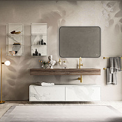 Vincea Зеркало подвесное прямоугольное с подсветкой 80x60h см, с сенс. выкл., цвет: черный матовый VLM-3VC800B