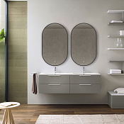 Vincea Зеркало подвесное овальное с подсветкой 90x50h см, с сенсорным выкл., цвет: черный матовый VLM-3AU900B