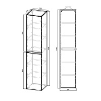 Vincea Fine Шкаф-пенал подвесной 35x35x170h см, цвет: G.White VSC-2NF170GW