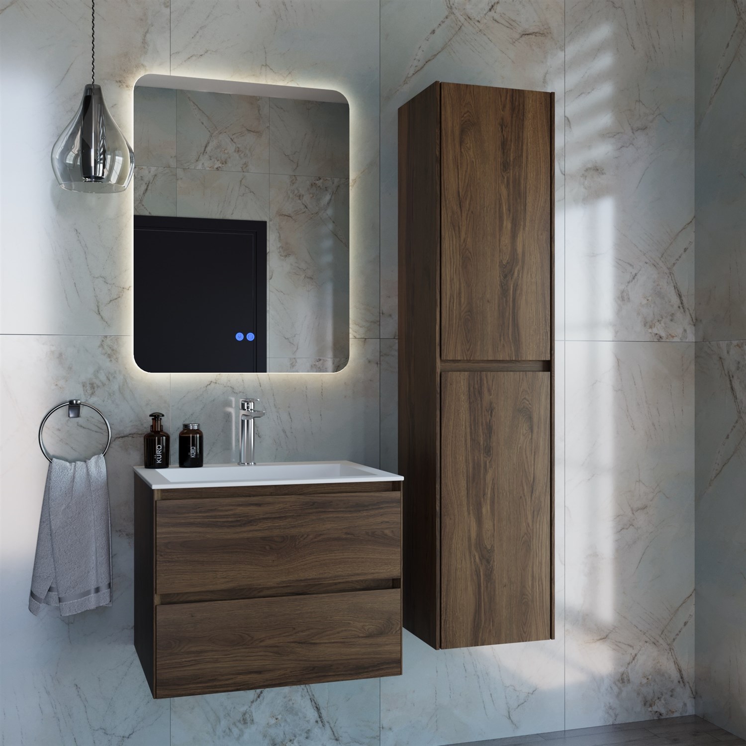 Vincea Шкаф-пенал подвесной 35x30x150h см, цвет: C.Oak VSC-2CL150CO