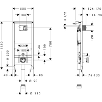 Hansgrohe iFrame Инсталляция для подвесного унитаза 112h 01022180