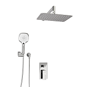 Wasserkraft Душевой комплект встр. - смеситель, верхний душ 30 см, руч. душ 3 вида струи, цвет: хром A16069