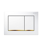 Geberit Omega 30 Кнопка смыва для унитаза, пластик, цвет: белый/золото 115.080.KK.1