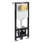 Wasserkraft Инсталляция для подвесного унитаза, с креплением и клавишей смыва, цвет: золото матовое 10TLT.010.ME.MG03