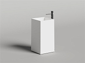 Salini Armonia Square 01 Раковина напольная из S-Stone, 45х45х90h см, выпуск в пол, цвет: белый мат. 130521M