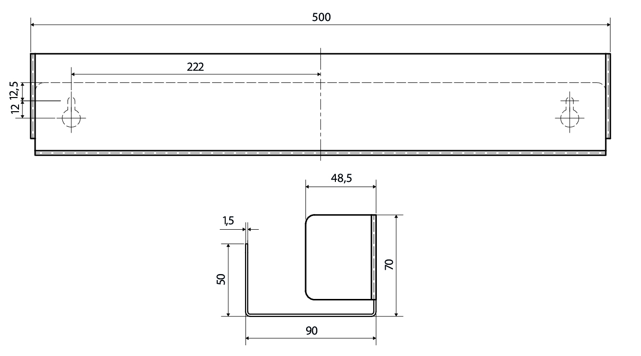 Bemeta Living Полка для душа 50 см, подвесная, цвет: черный 101502400