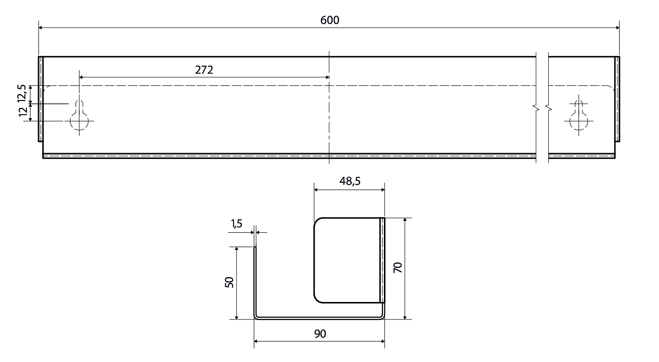 Bemeta Living Полка для душа 60 см, подвесная, цвет: черный 101502410