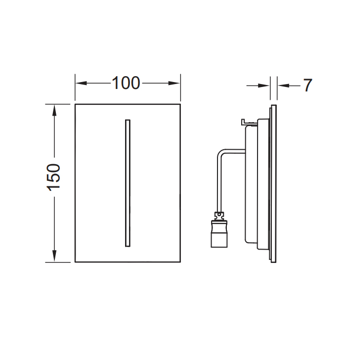 TECE Filo Электронная панель смыва для писсуара, стекло, цвет: белый 9242064