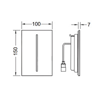TECE Filo Электронная панель смыва для писсуара, стекло, цвет: белый 9242064