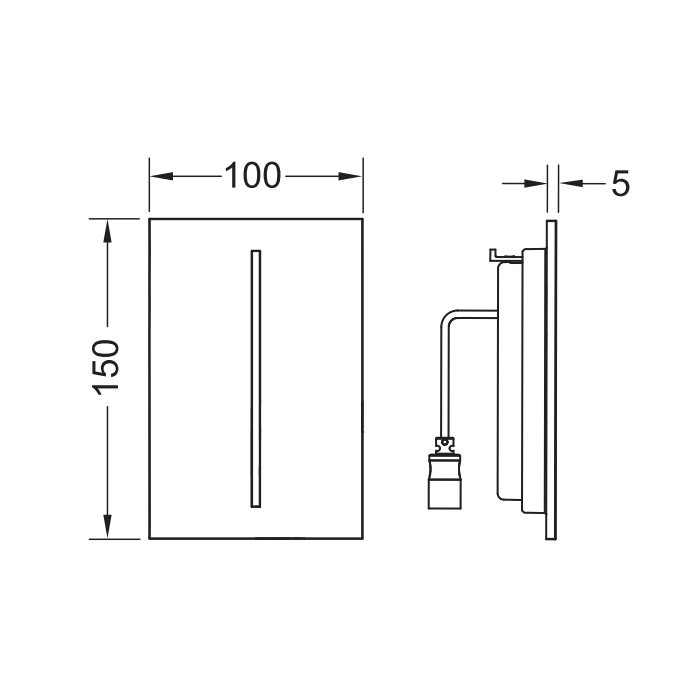 TECE Filo Электронная панель смыва для писсуара, пластик, цвет: хром 9242067