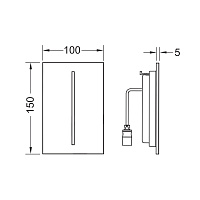 TECE Filo Электронная панель смыва для писсуара, пластик, цвет: хром 9242067