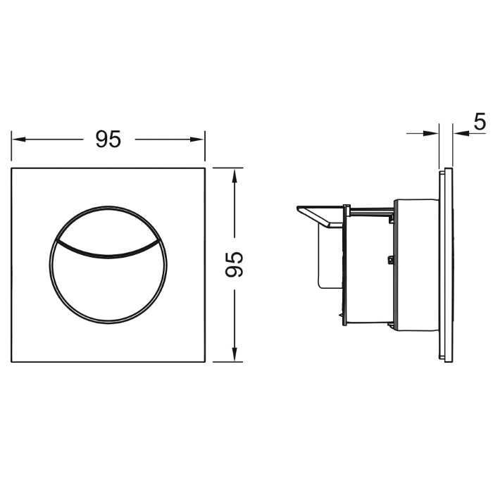 TECE Flushpoint Панель смыва для унитаза пневматическая, пластик, цвет: белый 9240978