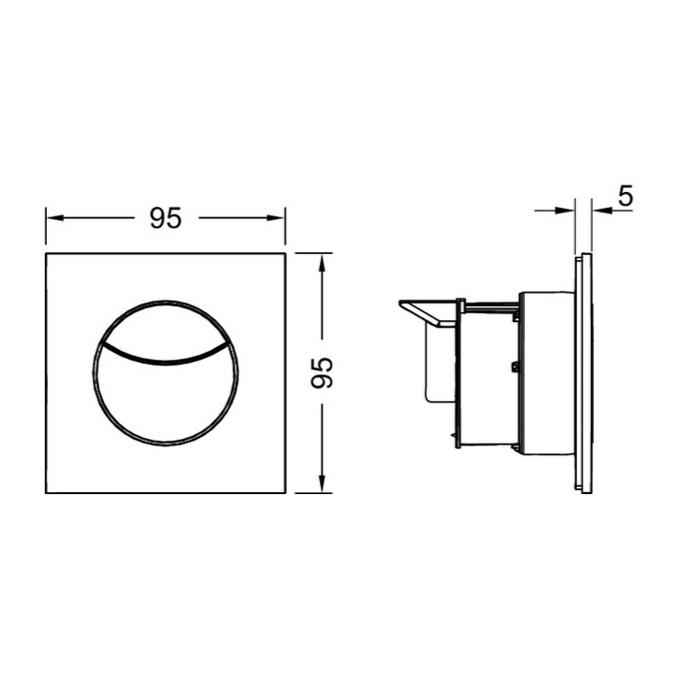 TECE Flushpoint Панель смыва для унитаза пневматическая, пластик, цвет: хром 9240979