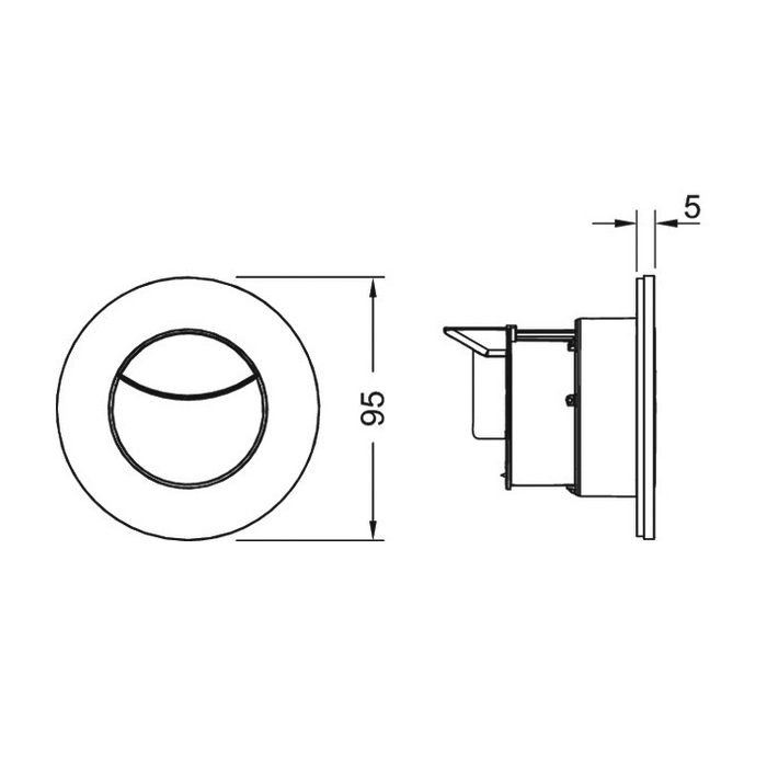 TECE Flushpoint Панель смыва для унитаза пневматическая, пластик, цвет: хром 9240982
