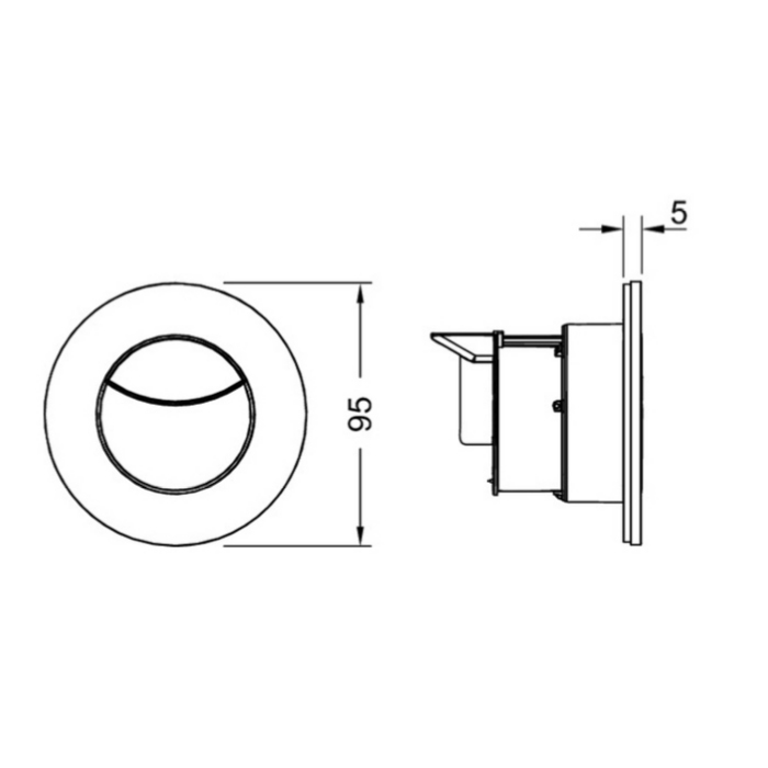 TECE Flushpoint Панель смыва для унитаза пневматическая, пластик, цвет: хром 9240983