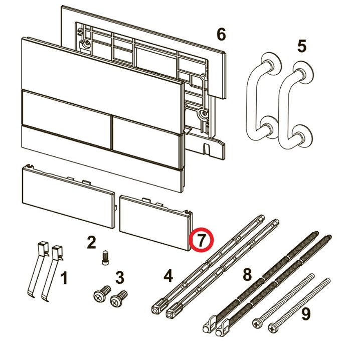 TECE Square Клавиша для стеклянной панели смыва 9820558