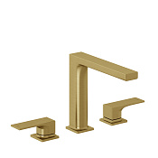 Kludi Decus Смеситель для раковины на 3 отверстия, с дон. клапаном, излив 18 см, цвет: браш. золото 54393N075