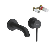 Kludi Bozz Смеситель для раковины встраиваемый, с внутрен. частью, излив 18 см, цвет: черный матовый 382443976S