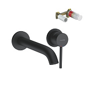 Kludi Bozz Смеситель для раковины встраиваемый, с внутрен. частью, излив 22 см, цвет: черный матовый 382453976S