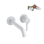 Kludi Bozz Смеситель для раковины встраиваемый, с внутрен. частью, излив 22 см, цвет: белый матовый 382455376S