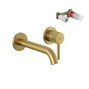 Kludi Bozz Смеситель для раковины встраиваемый, с внутренней частью, излив 22 см, цвет: браш. золото 38245N076S