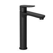 Kludi X1 Смеситель для раковины высокий, без донного клапана, излив 14,5 см, цвет: черный матовый 322983975