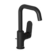 Kludi X1 Смеситель для раковины высокий, с донным клапаном, излив 15,5 см, цвет: черный матовый 320273975