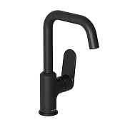 Kludi X1 Смеситель для раковины высокий, без донного клапана, излив 15,5 см, цвет: черный матовый 320283975