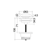 Kludi Rotexa Донный клапан универсальный click-clack, цвет: хром 1047105-00