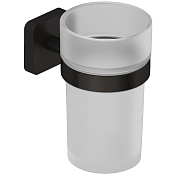 Kludi Vela S Стакан с держателем, подвесной, матовое стекло, цвет: оружейная сталь 25975N2