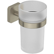 Kludi Vela S Стакан с держателем, подвесной, матовое стекло, цвет: брашированный никель 25975N5