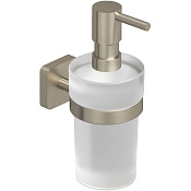 Kludi Vela S Дозатор для мыла, подвесной, с колбой из матового стекла, цвет: брашированный никель 25976N5