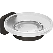 Kludi Vela S Мыльница подвесная, чаша из матового стекла, цвет: оружейная сталь 25985N2