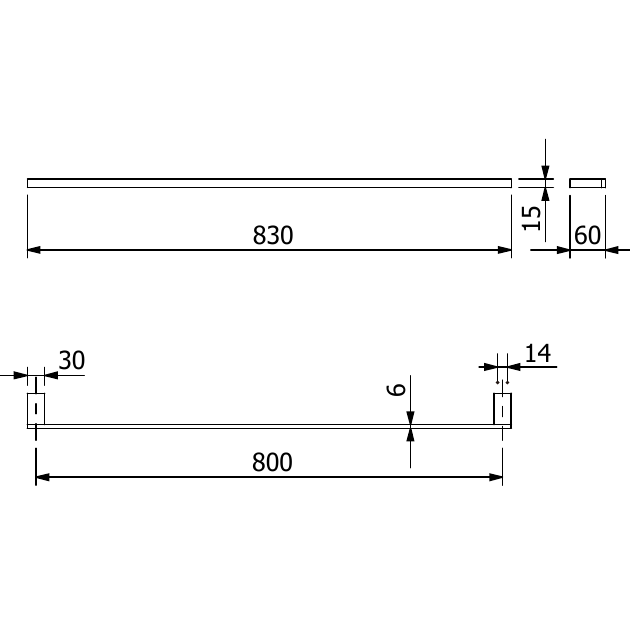 Kludi Vela C Полотенцедержатель 83 см, подвесной, цвет: брашированная бронза 31961N1