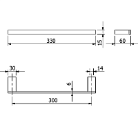 Kludi Vela C Полотенцедержатель 33 см, подвесной, цвет: брашированная бронза 31962N1