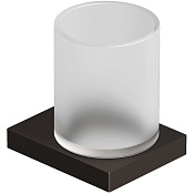 Kludi Vela C Стакан с держателем, подвесной, матовое стекло, цвет: оружейная сталь 31975N2