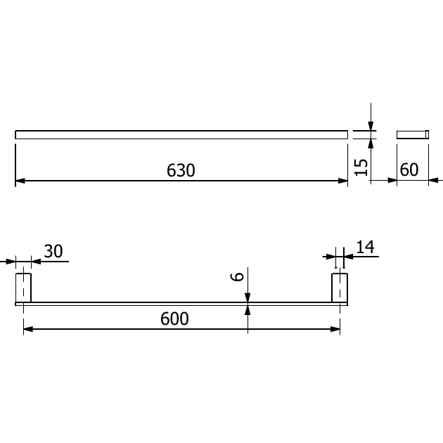 Kludi Vela C Полотенцедержатель 63 см, подвесной, цвет: брашированная бронза 31979N1